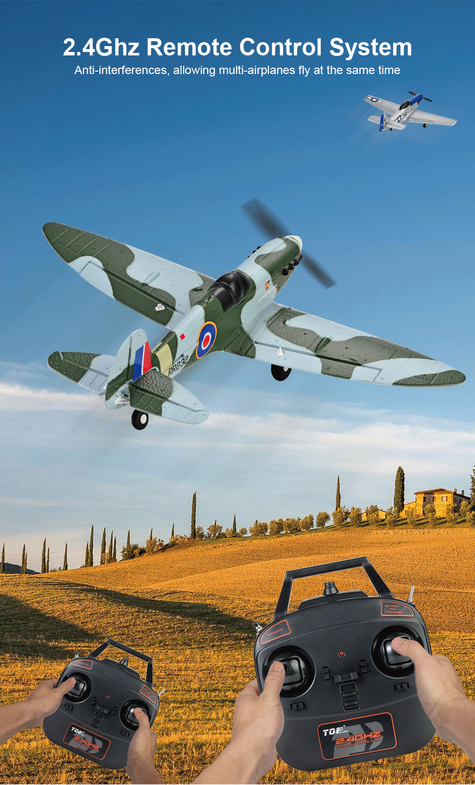 TOP-RC-HOBBY-Mini-Spitfire-mit-450mm-Spannweite-24-GHz-Frequenz-4-Kanaumllen-EPP-Material-6-Achsen-G-1970516-6